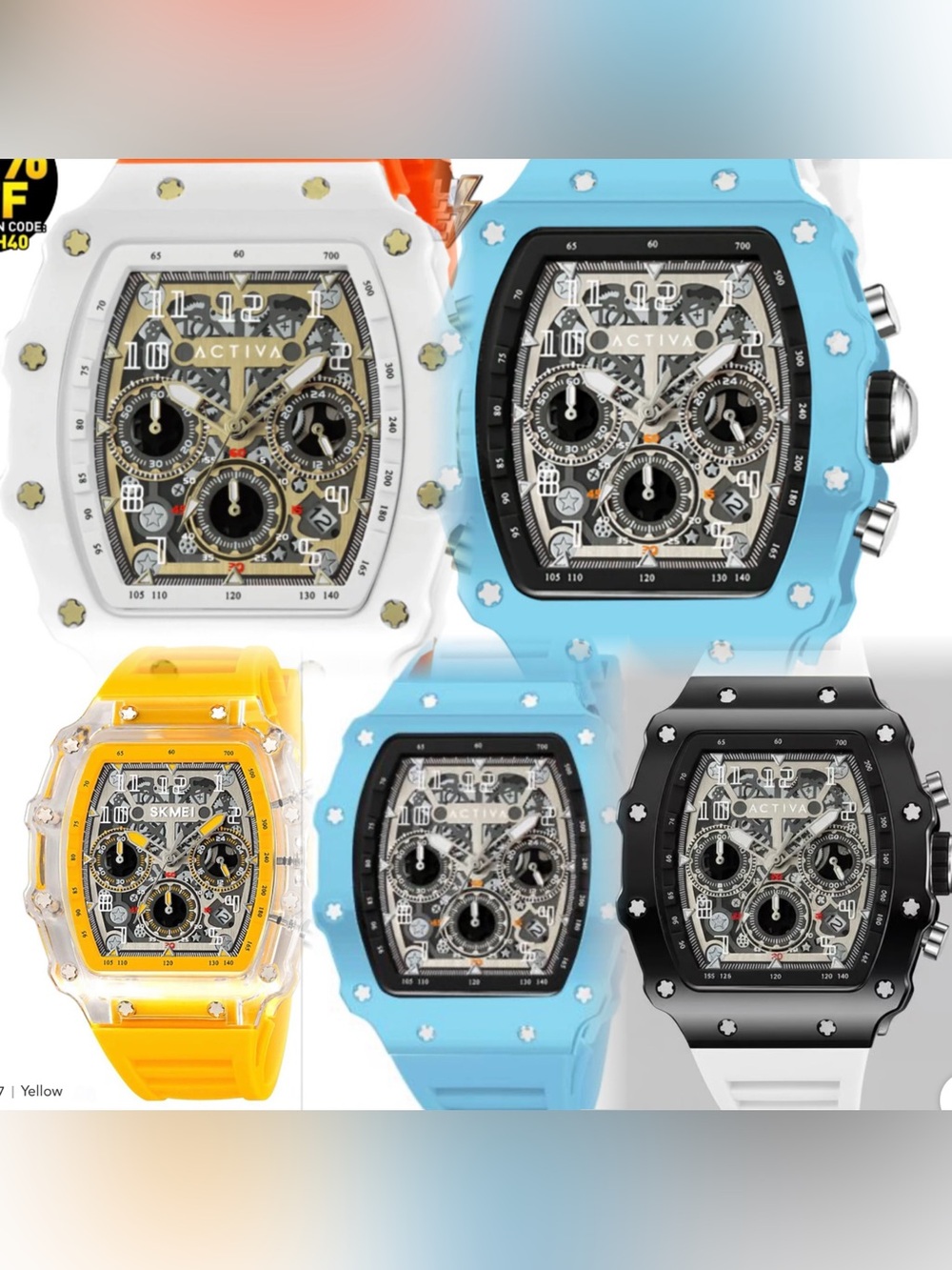 Activa Fury X Invicta Men’s Watch W/ Skeleton Dial 44.3mm Assorted 45 per watch